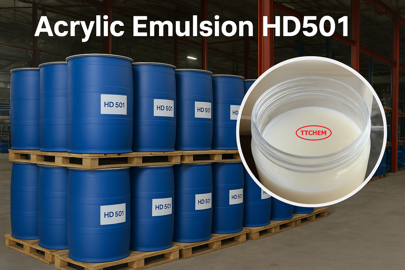 Acrylic Emulsion HD501 - Giải Pháp Nhũ Tương Acrylic Chất Lượng Cao Cho Nhiều Ngành Công Nghiệp